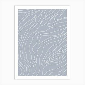 Minimal Abstract Dusty Blue Art Print