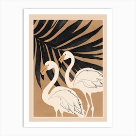 Two Abstract Flamingos 2 Art Print