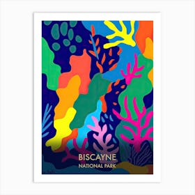 Biscayne National Park Travel Poster Matisse Style 2 Art Print