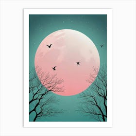 Fly Away Moon Scene (9) Art Print