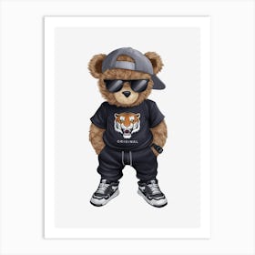 Hip Hop Teddy Bear Art Print