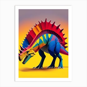 Stegoceras Primary Colours Dinosaur Art Print