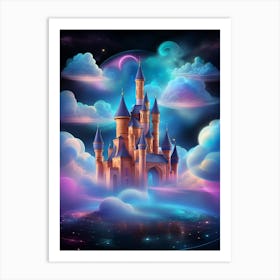 Disney Castle In The Clouds Art Print