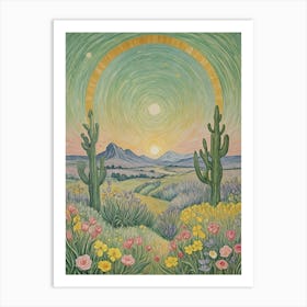 Sunset In The Desert Art Print