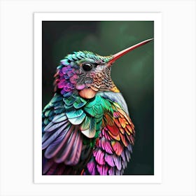 Colorful Hummingbird 3 Art Print