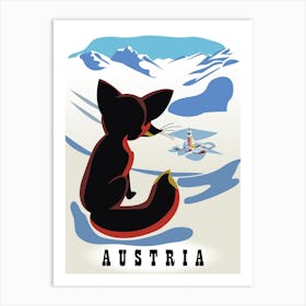 Austria Fox In The Snow Art Print