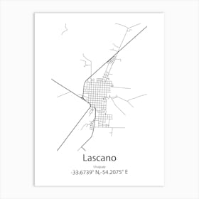 Lascano,Uruguay Minimalist Map Art Print