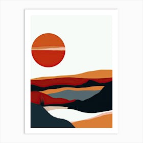 Sunset In The Desert, Simplicity Art Print