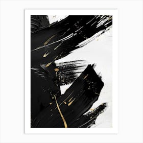 Black And Gold Abstract Painting 17 Art Print