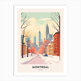 Vintage Winter Travel Poster Montreal Canada 1 Art Print