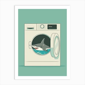 Shark In Washing Machine Art Print