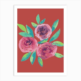 Watercolor Roses 1 Art Print