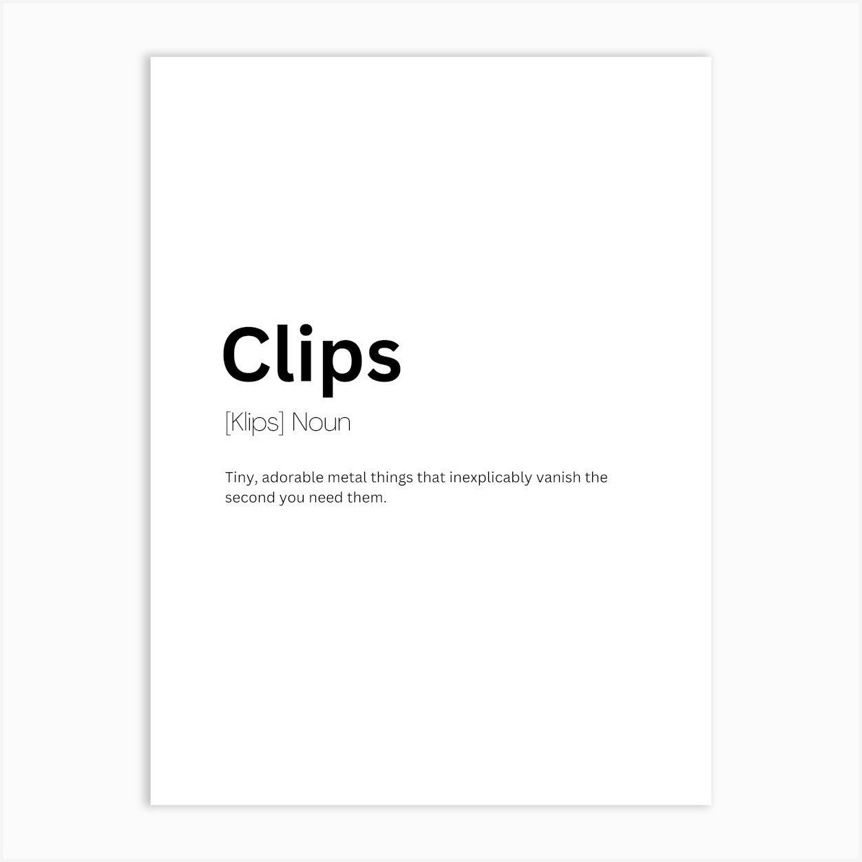Clips Definition Meaning Art Print by Kaigozen