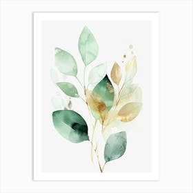 Watercolor Leaves Canvas Print Art Print