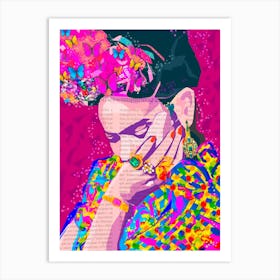 Frida Thinking Art Print