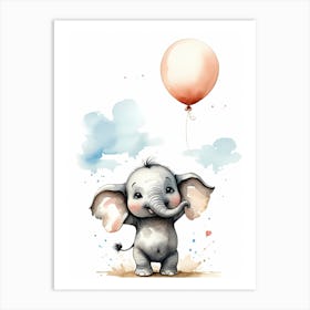 Adorable Chibi Baby Elephant (10) Art Print