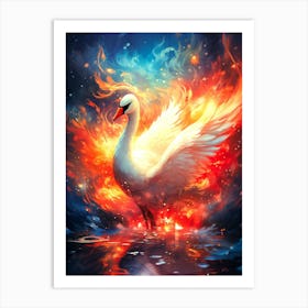 Fire Swan Art Print