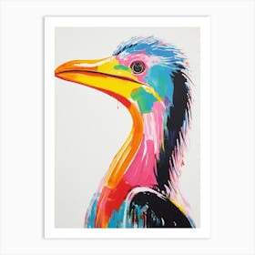 Colourful Bird Painting Cormorant 1 Art Print
