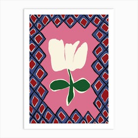 Petal plaid playtime I Art Print