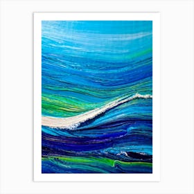 Abstract Representation Of A Tropical Ocean Wave Bright Colors Evoking The Essence Of Caribbean Bea (5) Art Print