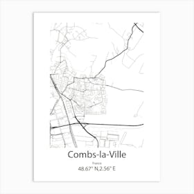 Combs La Ville,France Minimalist Map Art Print