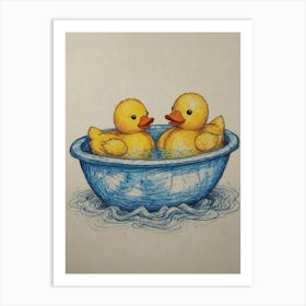 Ducks In A Tub Art Print