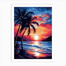 Sunset At The Beach 14 Art Print