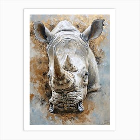 Watercolour Rhino 3 Art Print