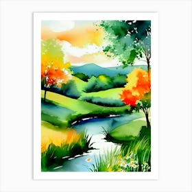 Watercolor Landscape Painting 10 Art Print