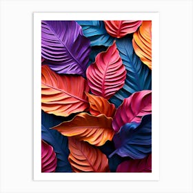 Colorful Leaves Wallpaper Art Print