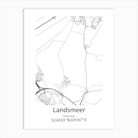 Landsmeer,Netherlands Minimalist Map Poster