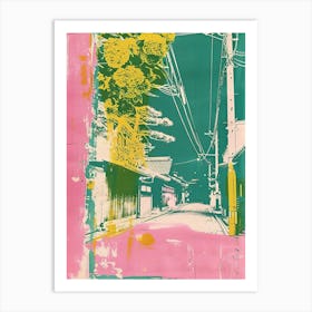 Gion District Duotone Silkscreen 2 Art Print