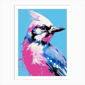 Andy Warhol Style Bird Blue Jay 4 Art Print