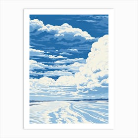 A Screen Print Of Cable Beach Australia 2 Art Print