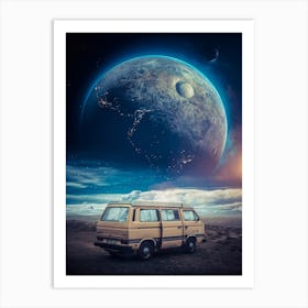 Van Of Adventurer Seen On Planet Art Print