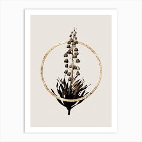 Gold Ring Persian Lily Glitter Botanical Illustration n.0190 Art Print