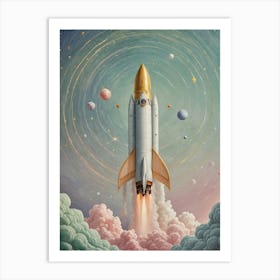 Space Rocket no1 Art Print