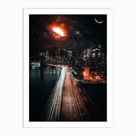 Traffic Road To The Red Galaxy Art Print