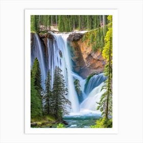 Grizzly Falls, United States Realistic Photograph (1) Art Print