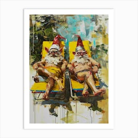 Gnomes On Vacation 3 Art Print