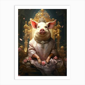 Pig In A Throne Art Print