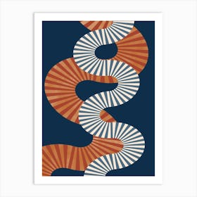 White And Orange Swirls Art Print