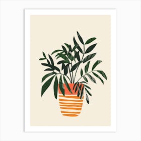 Zebra Plant Minimalist Illustration 6 Art Print