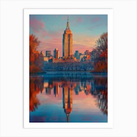 Empire State Building At Sunset Art Print