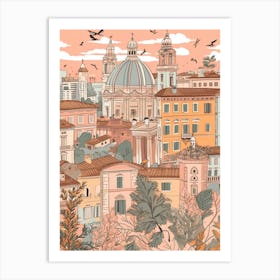 Rome, Italy Illustration Art Print
