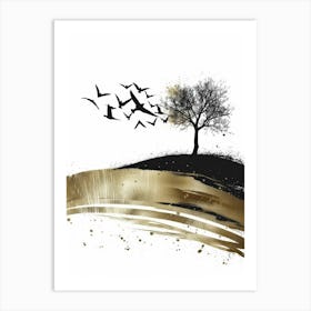 Tree And Birds Art Print