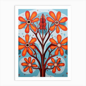 Flower Motif Painting Kangaroo Paw 3 Art Print