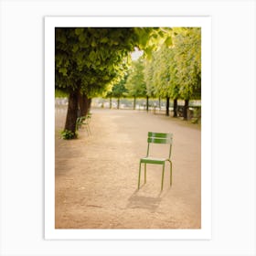 Paris Green Chair At Tuileries Garden Art Print