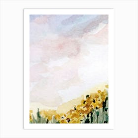 Sunflowers Watercolor Painting Art Print