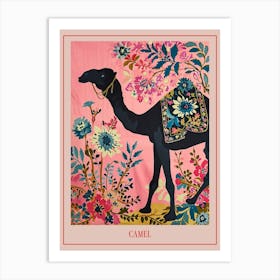 Floral Animal Painting Camel 3 Poster Art Print